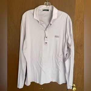 Versace Mens Longsleeve Lilac Polo Shirt size 50/Medium